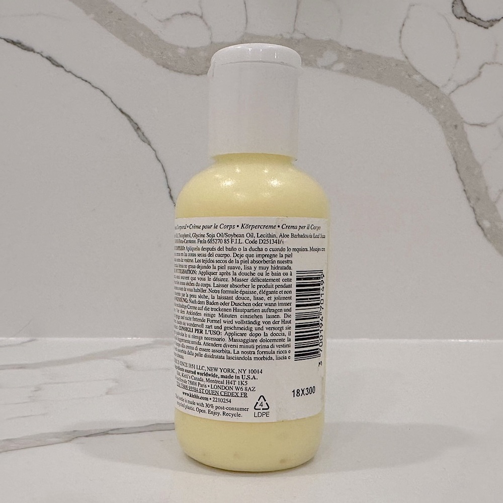 🔥2/$40🔥 Kiehl’s Creme de Corps Unscented Travel Size Body Moisturizer - Picture 4 of 8